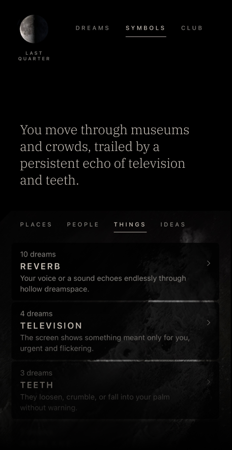 Dream Club on iPhone: the symbol codex